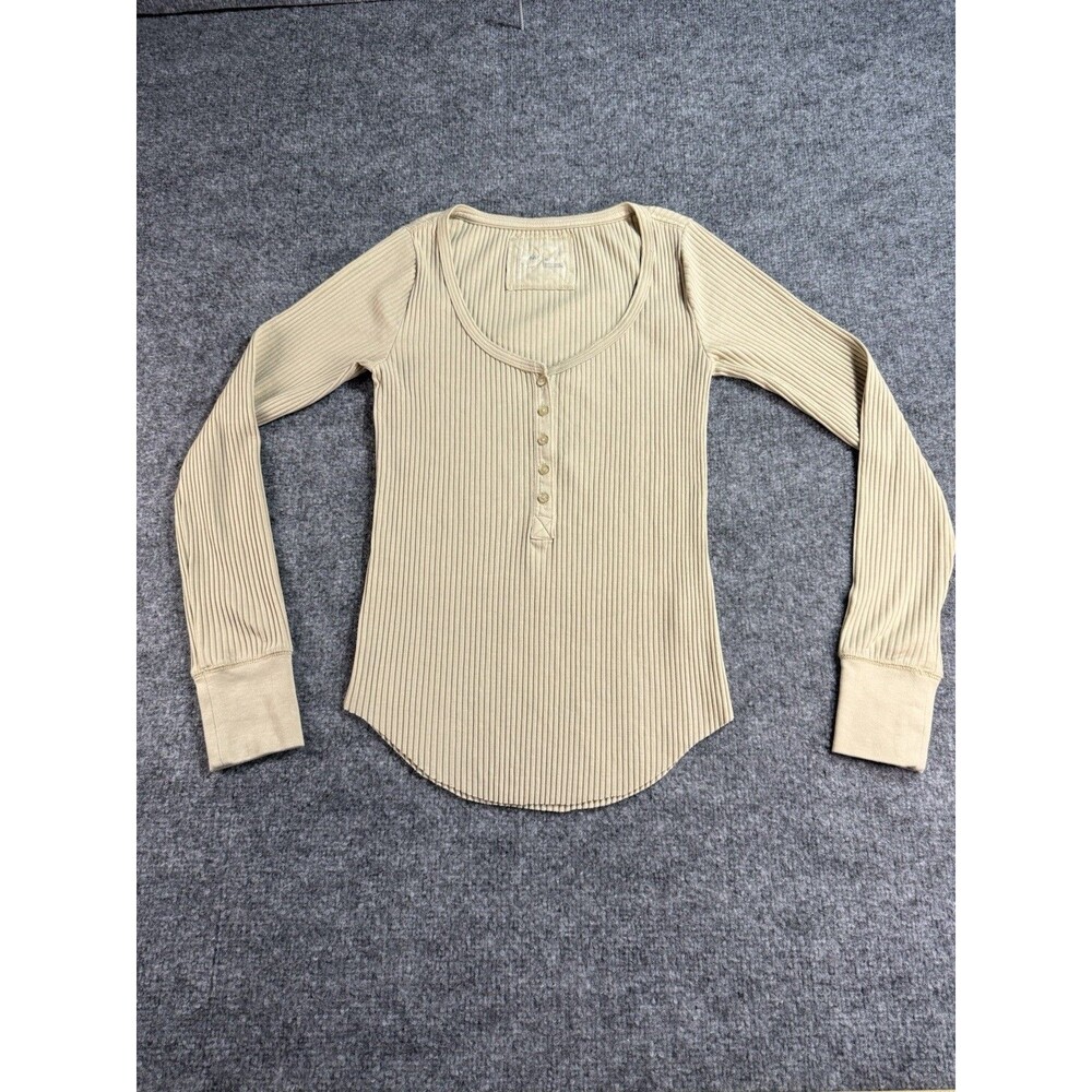 Aerie Women’s Henley Long Sleeve Shirt – XS – Cream – Knit – Soft & Cozy